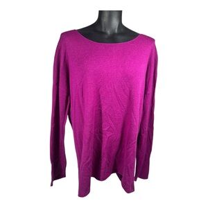 Vince Cashmere Blend Sweater Women's Large Purple Lightweight Scoop Neck